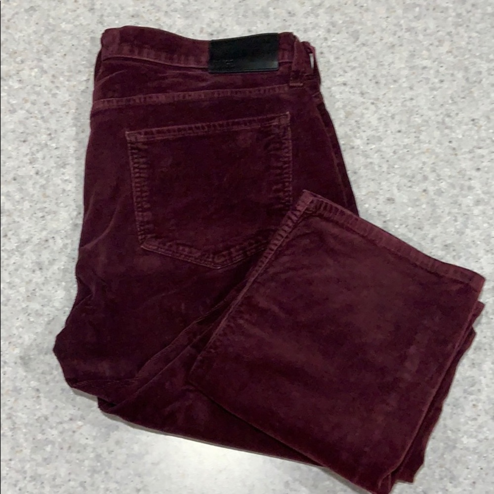 PAIGE Federal Corduroy 33X33 - Vintage Cranberry